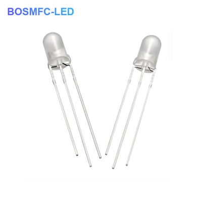1.8V-2.4V ডুয়াল কালার এলইডি ডায়োড 5 মিমি হোলের মাধ্যমে লাল নীল রঙ উচ্চ উজ্জ্বলতা