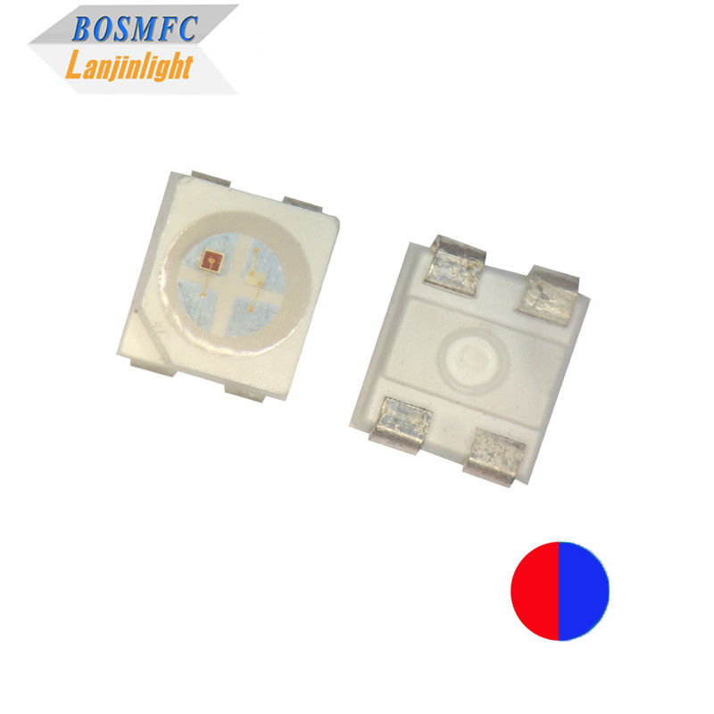 20mA বাই কালার PLCC4 3528 SMD LED চিপ 1.9mm বেধ লাল &amp; নীল রঙ 4 পিন