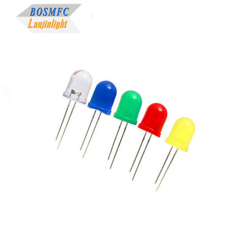 8mm 10mm থ্রু-হোল LED সুপার উজ্জ্বল, F10 ল্যাম্প একক ডায়োড LED কারখানা বিক্রি