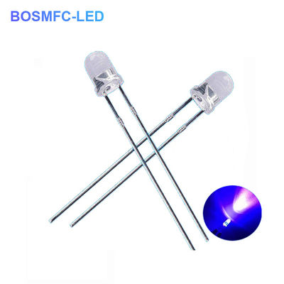 3 মিমি এফ 3 ডিপ ইউভি এলইডি চিপ 395nm 405nm গর্তের মাধ্যমে নখ পোলিশ নিরাময়ের জন্য